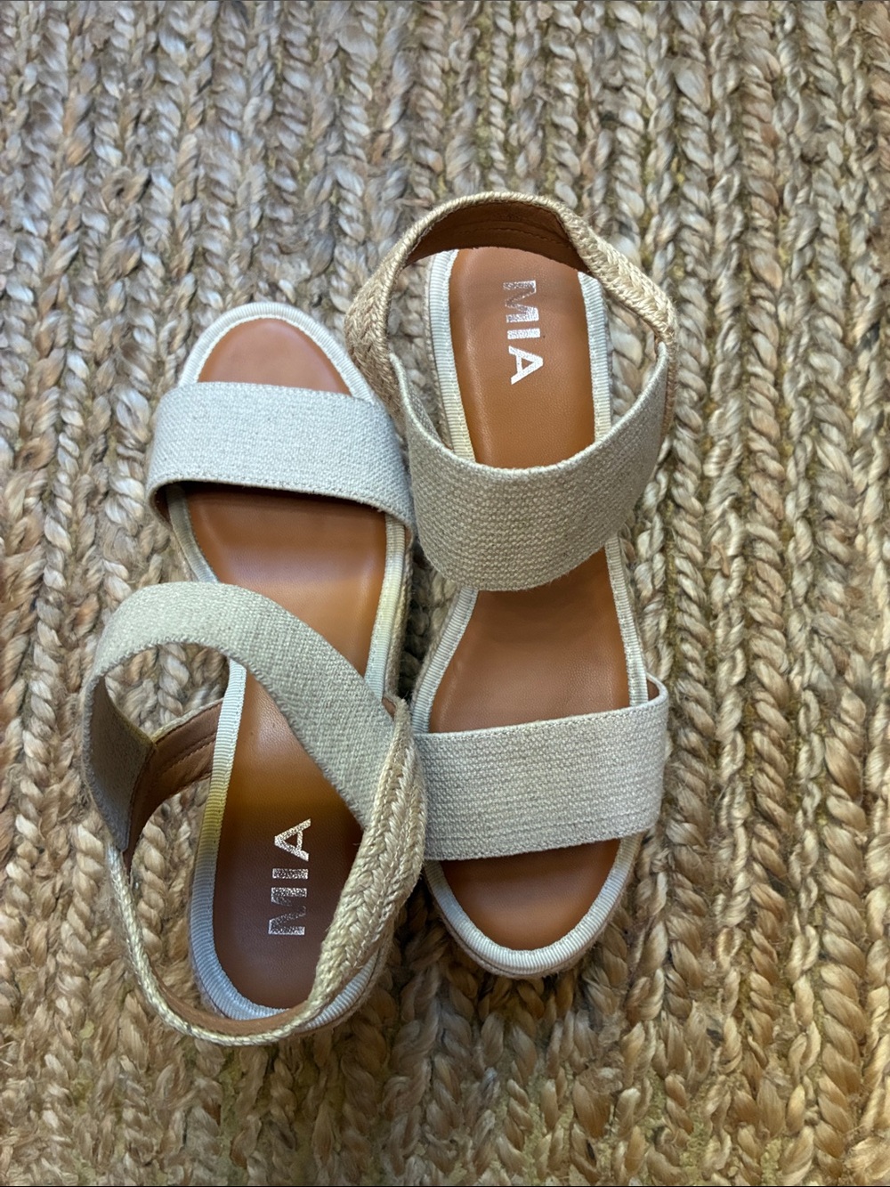 MIA Neutral Beige Espadrille Platform Sandals